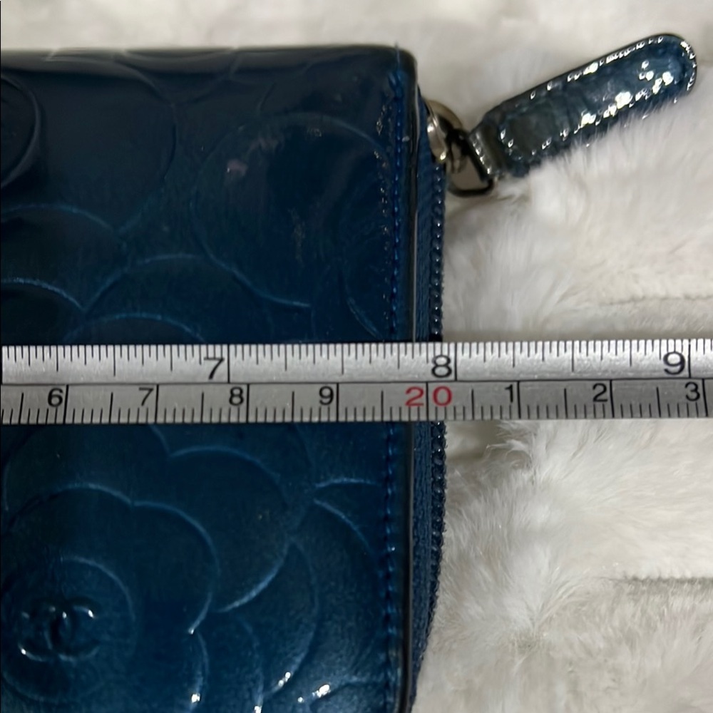Authentic Chanel Blue Embossed Leather Wallet - Picture 12 of 14